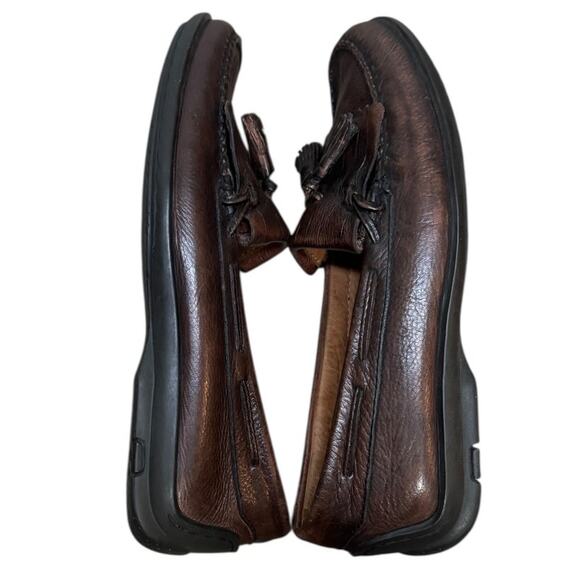 JOHNSON & MURPHY Leather Slip On Tassel Loafer Mens SZ 10 - Picture 4 of 11